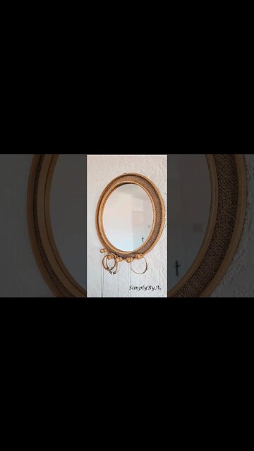 DIY JEWELRY ORGANIZER BOHO STYLE #shorts #DIY #jewelryorganizer #diyboho #bohomirror #bohohomedecor