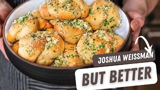 Joshua Weissman Garlic Knots | But Better | Garlic Knots with 100% Freshly Milled Wheat