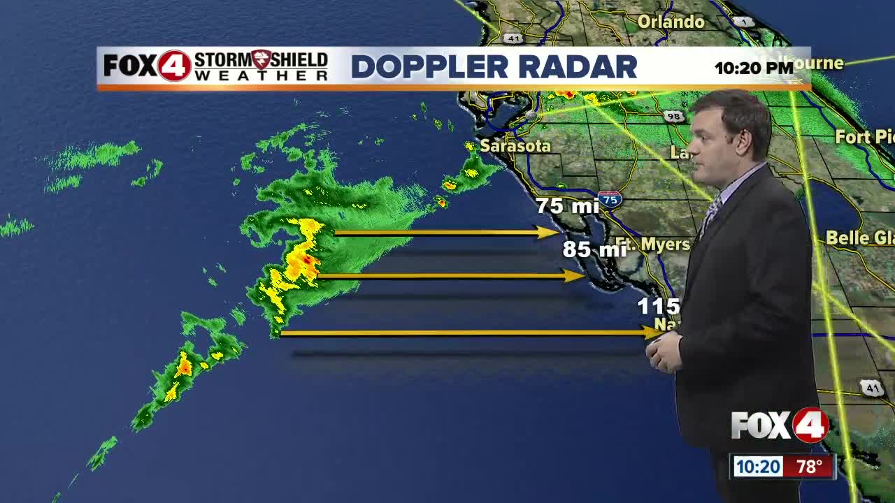 Forecast: Overnight and early morning showers will move inland Monday afternoon.