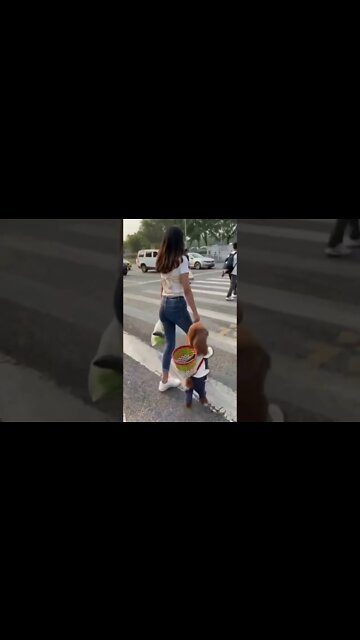 Two Legged Dog With With Chinese Girl Freind