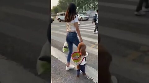 Two Legged Dog With With Chinese Girl Freind