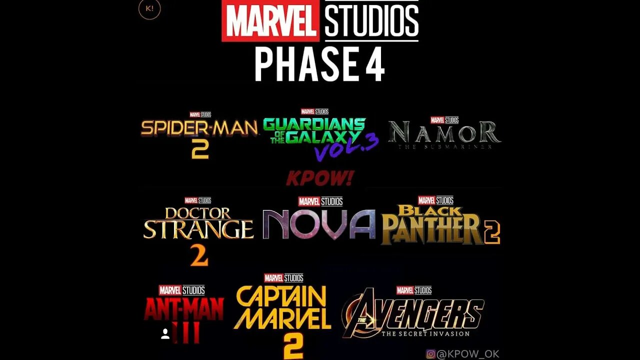 Marvel Cinematic Universe "Phase 4" Posters