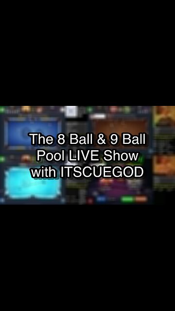 The 8 Ball & 9 Ball Pool LIVE Show with ITSCUEGOD