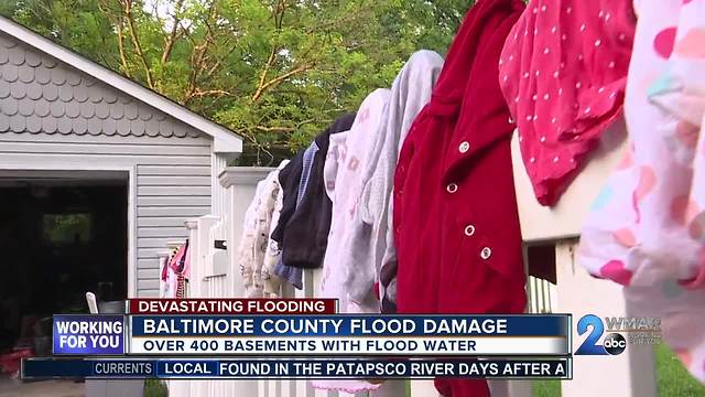 People in Baltimore County drying out basements and picking up the pieces