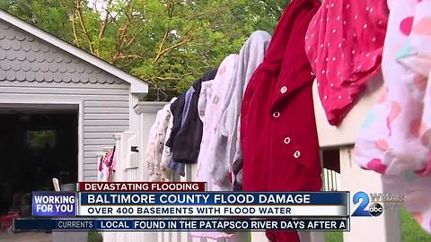 People in Baltimore County drying out basements and picking up the pieces