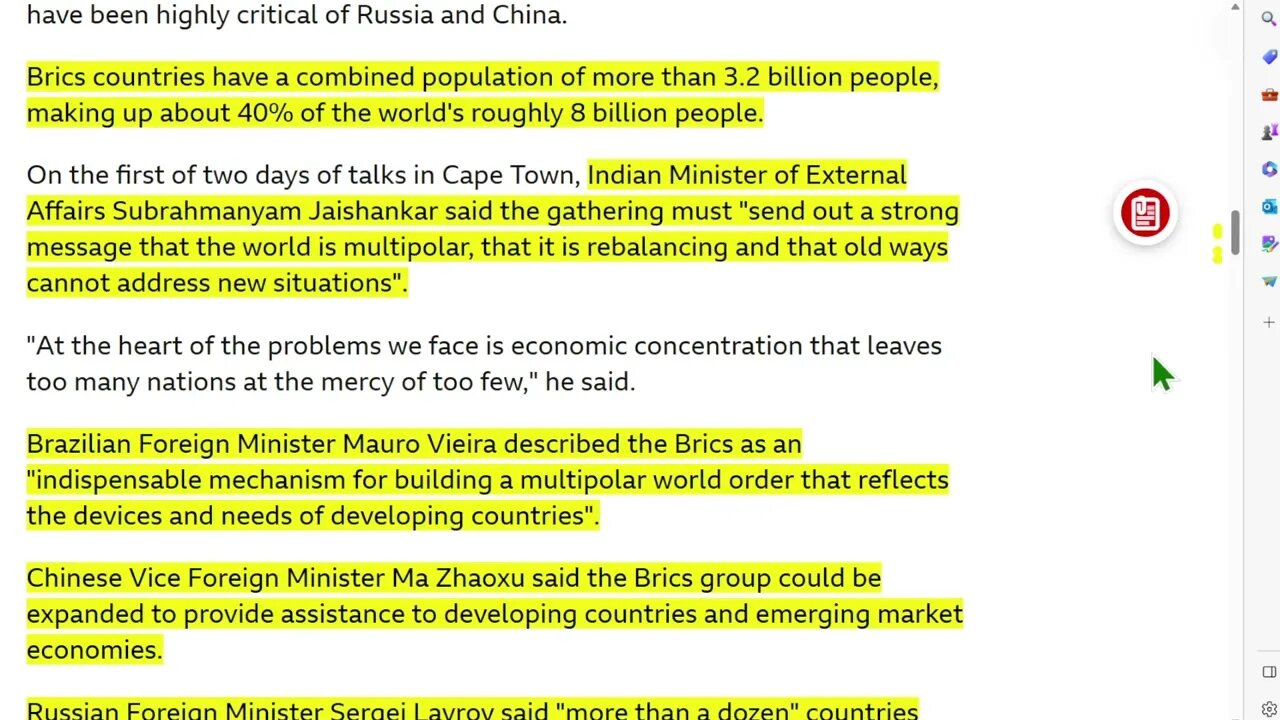 金磚國家外長會晤及聲明