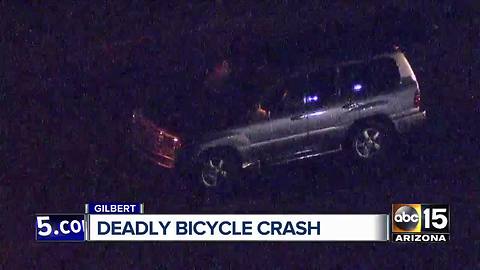 Deadly crash between a car and bike in Gilbert being investigated