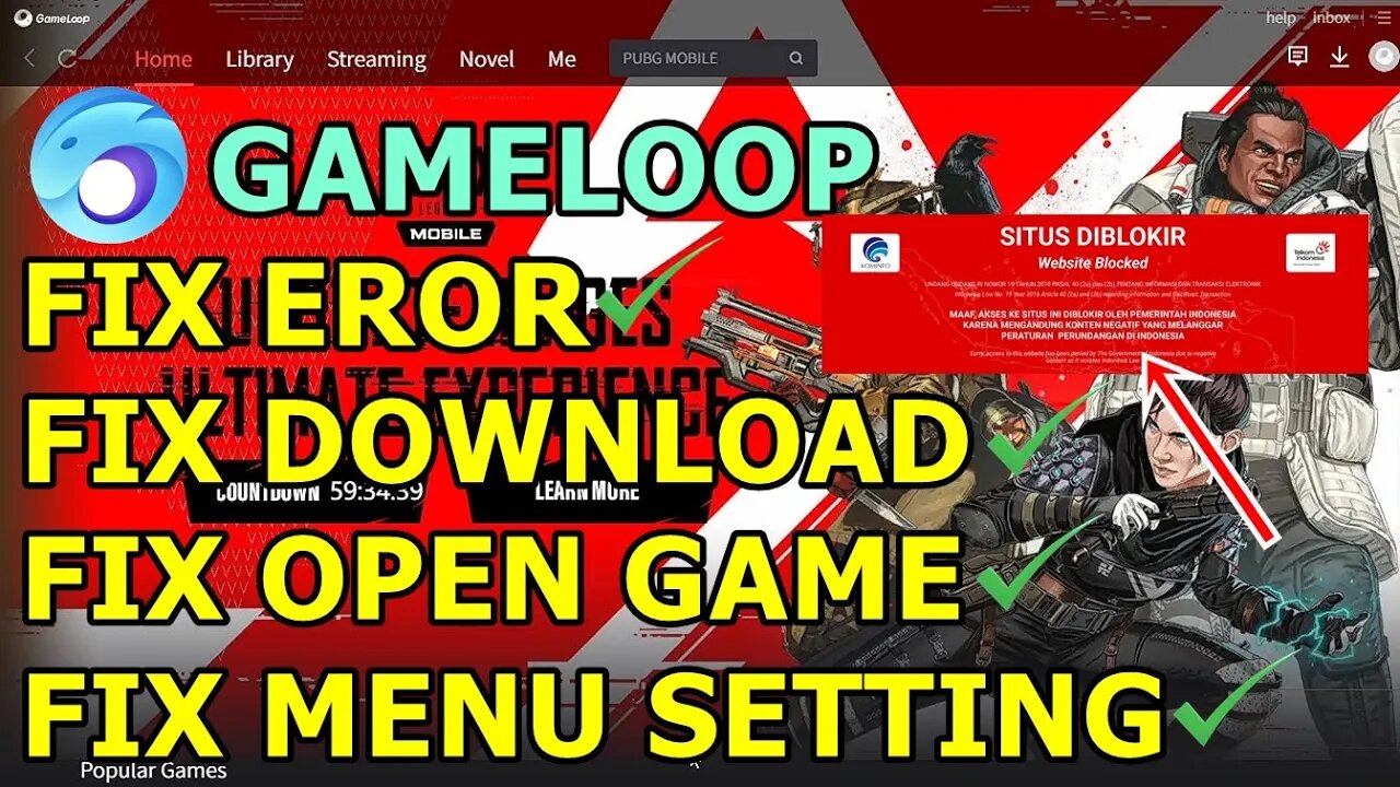 CARA MENGATASI MASALAH GAMELOOP YANG DIBLOCK DAN TIDAK BISA DIBUKA