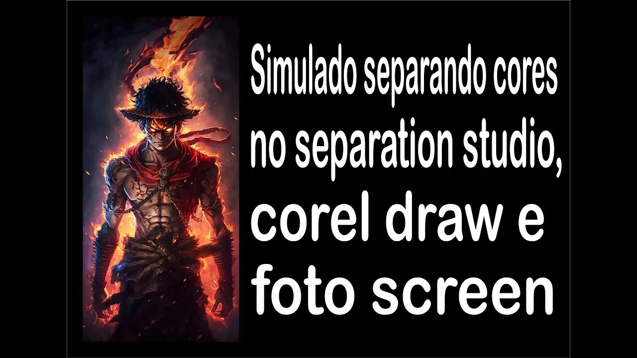 Simulado separando cores no separation studio , corel draw e foto screen