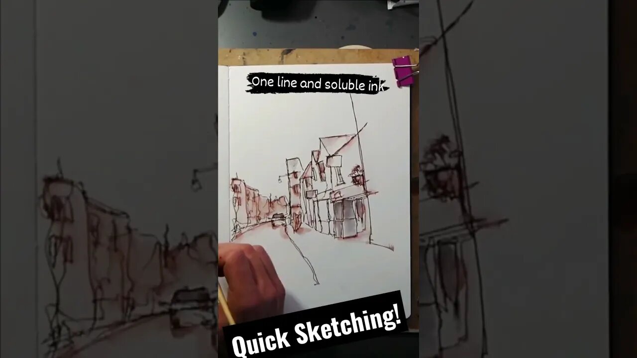 Quick Sketching Technique - Use Ink and Water #urbansketch #sketching #arttutorials