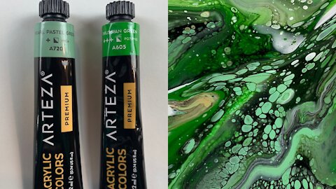 (98) Arteza Acrylics Double Dirty Flip Cup on 10x20 Canvas -Acrylic Pouring for Beginners