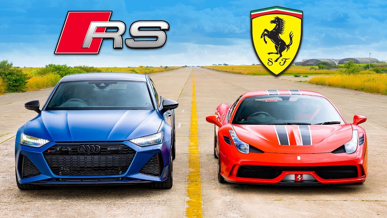 Ferrari 458 Speciale v Audi RS7 Performance: DRAG RACE