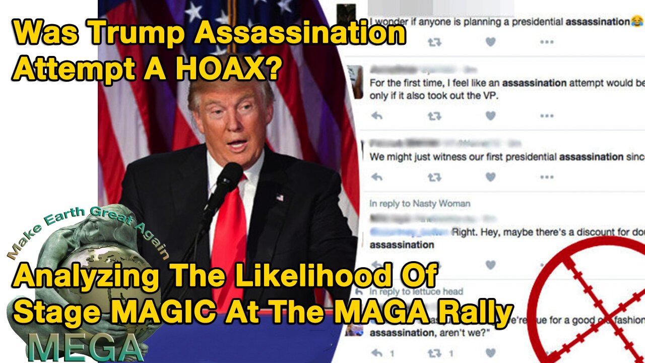 I had missed this one.. (Thanks SkiGpsy 🙏🏼) So for completeness: Was Trump Assassination Attempt A HOAX? Analyzing The Likelihood Of Stage MAGIC At The MAGA Rally