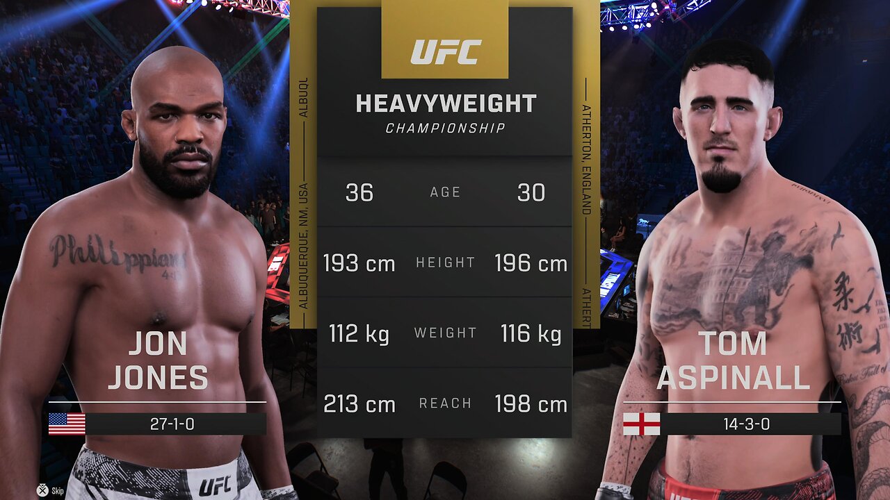 Jon Jones Vs Tom Aspinall UFC Heavyweight Championship