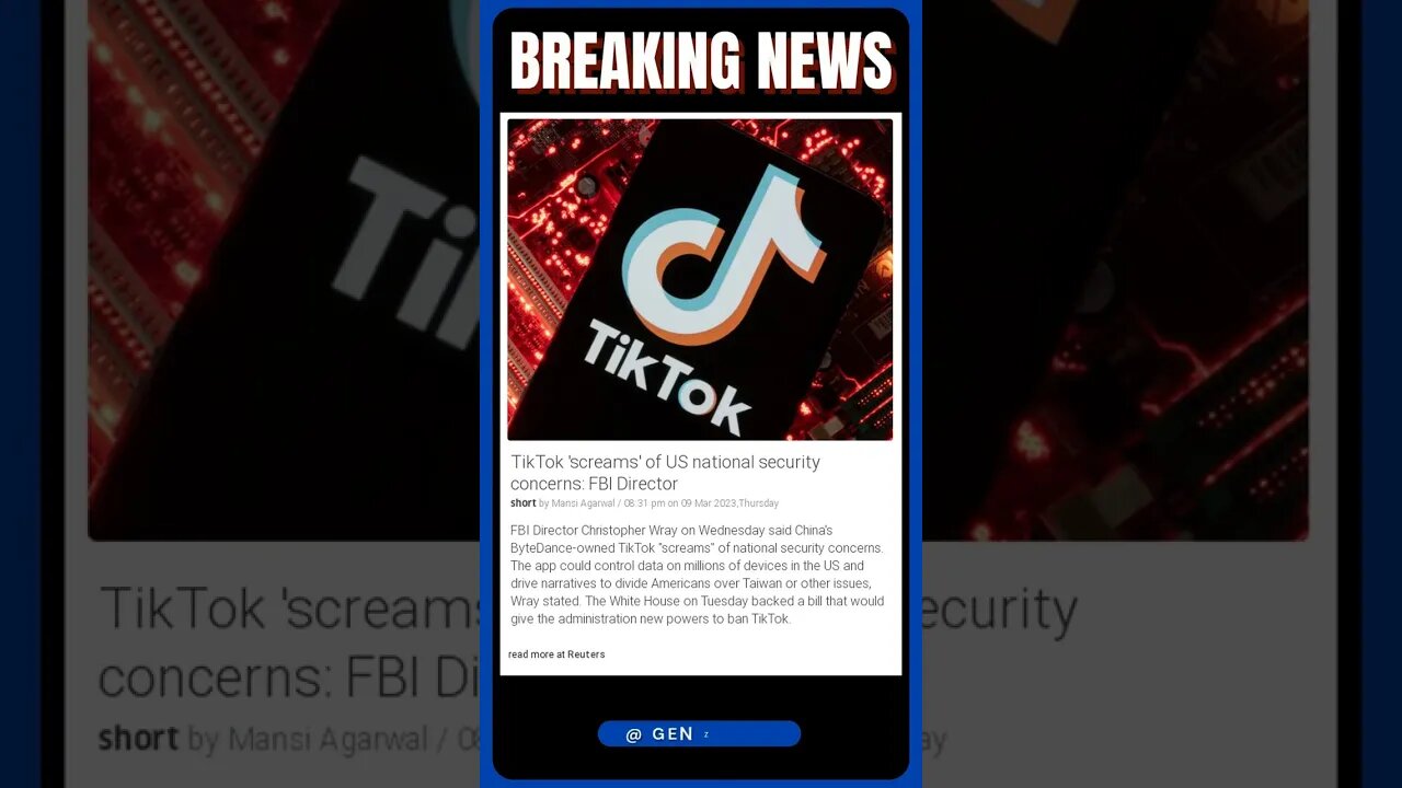 FBI Director Warns of 'Major National Security Concerns' Surrounding Chinese-Owned TikTok