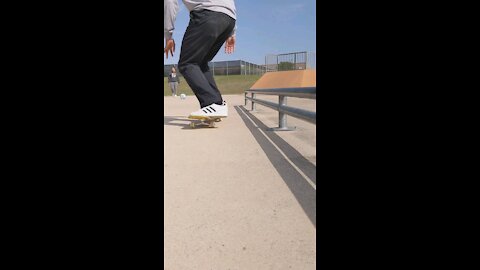 45 year old skateboarder with a little line