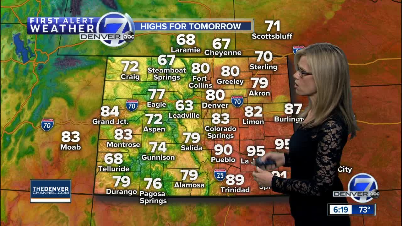 Isolated showers and storms rolling through the Front Range