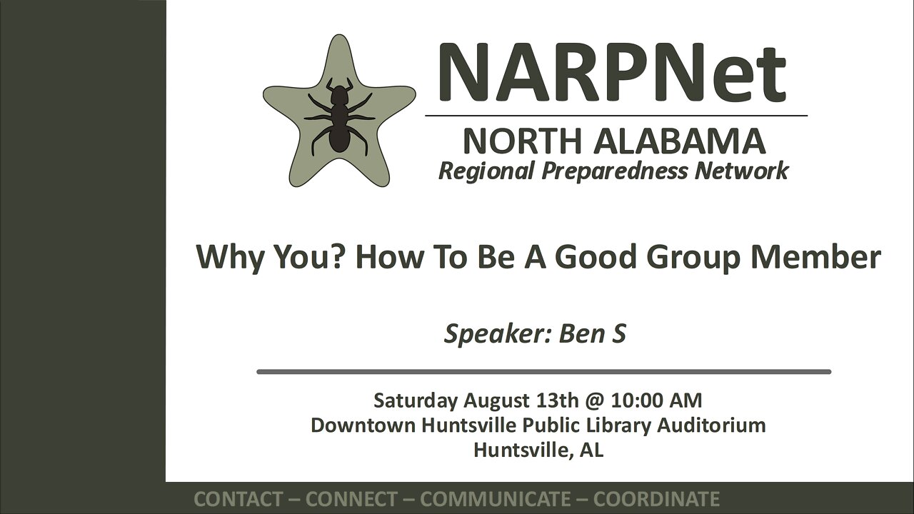 2022-08-13 NARPNet Presentation: Why You? How To Be A Good Group Member