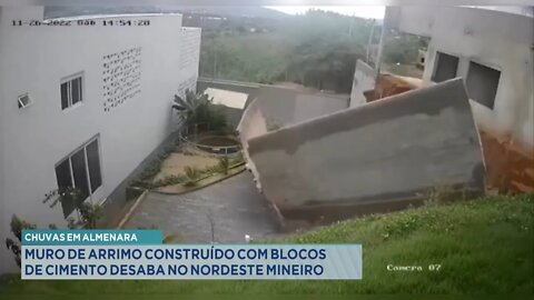 Chuvas em Almenara: Muro de Arrimo construído com Blocos de Cimento desaba no Nordeste Mineiro.