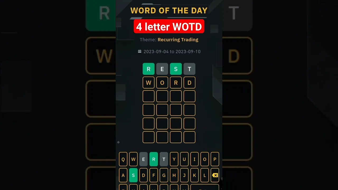 4 letter word of the day binance today #binancewodlanswer