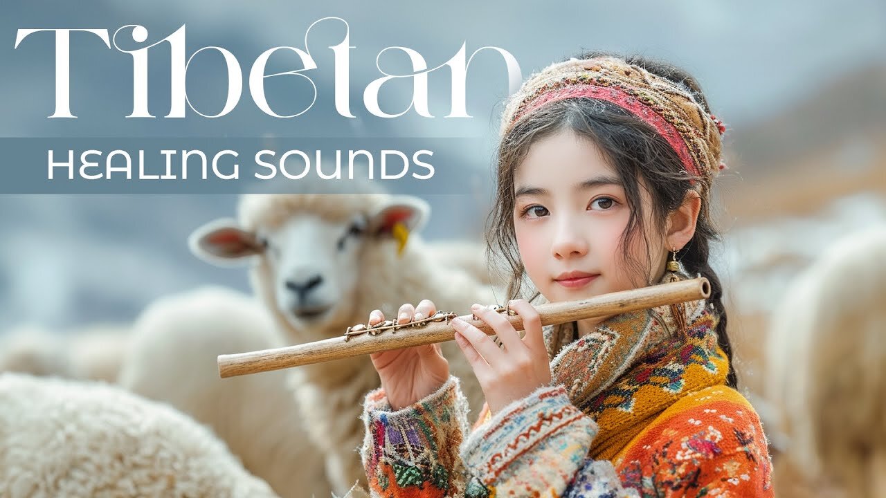 Beautiful Tibetan girl's healing flute - Eliminates stress and calms the mind, magical sound