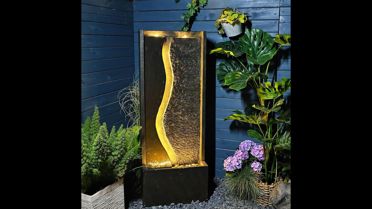 🌿 Modern 4.1ft Outdoor Water Fountain – Tranquil Garden Vibes 💧✨🌿