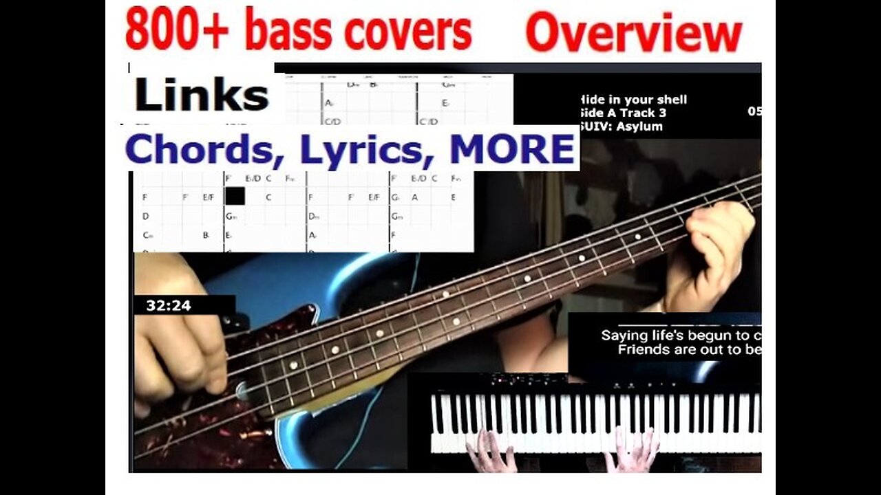 800+ bass covers :: OVERVIEW / APERÇU 3m50 (Plus LINKS in DESCR.)