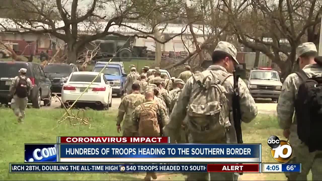 Hundreds of troops heading the the southern border