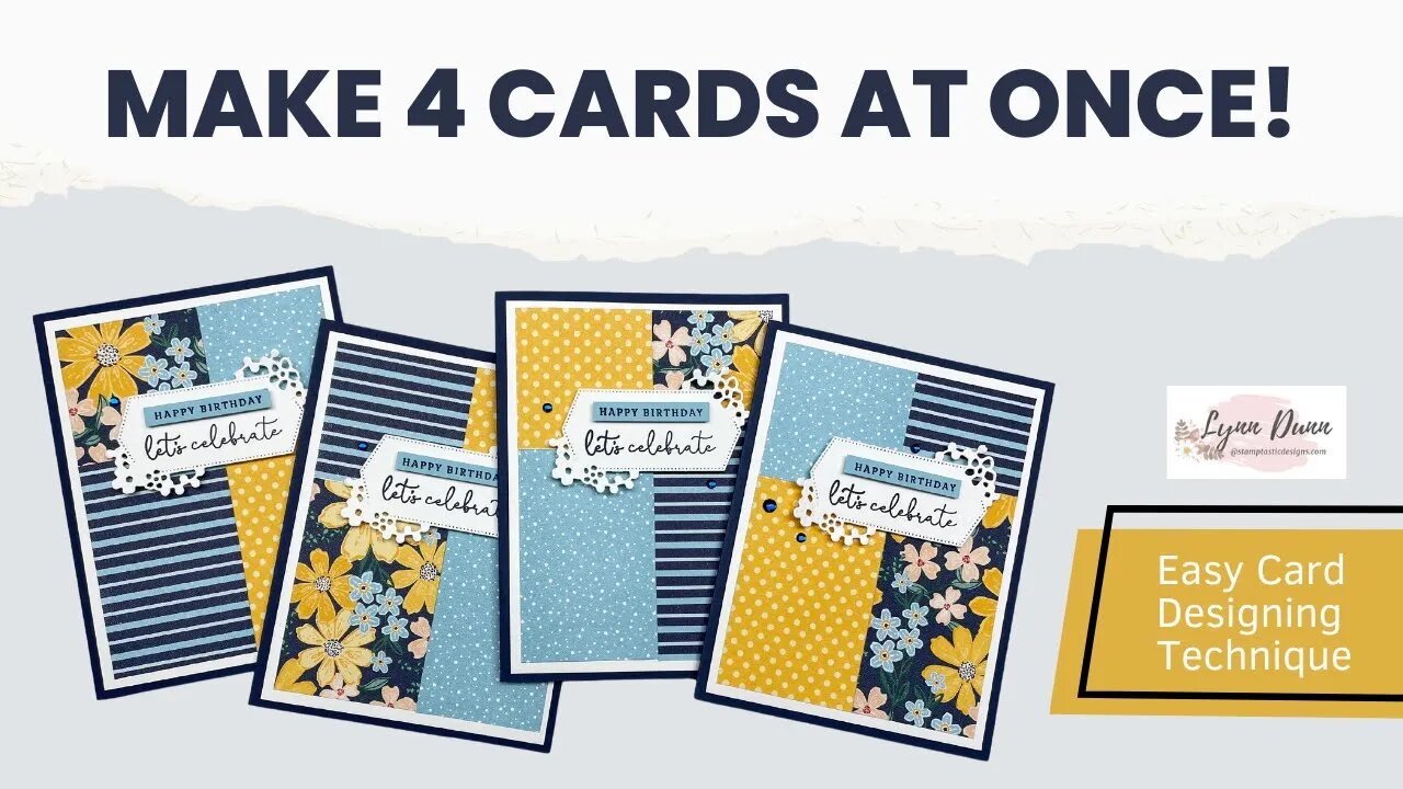 Make 4 Cards at Once with this Easy Cutting and Design Technique!