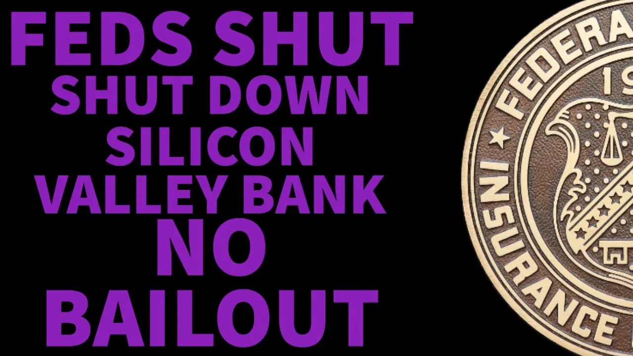 Feds shut down Silicon Valley bank No Bailout!!! PT3