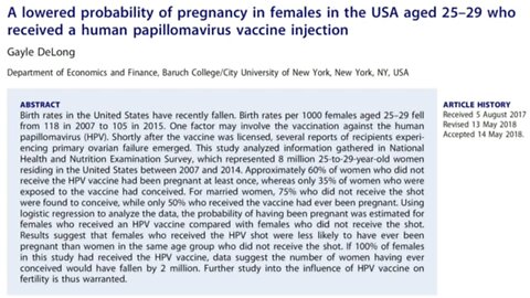 Tutti i problemi del vaccino anti papillomavirus (HPV), studio sull'infertilità, Montanari, Bolgan