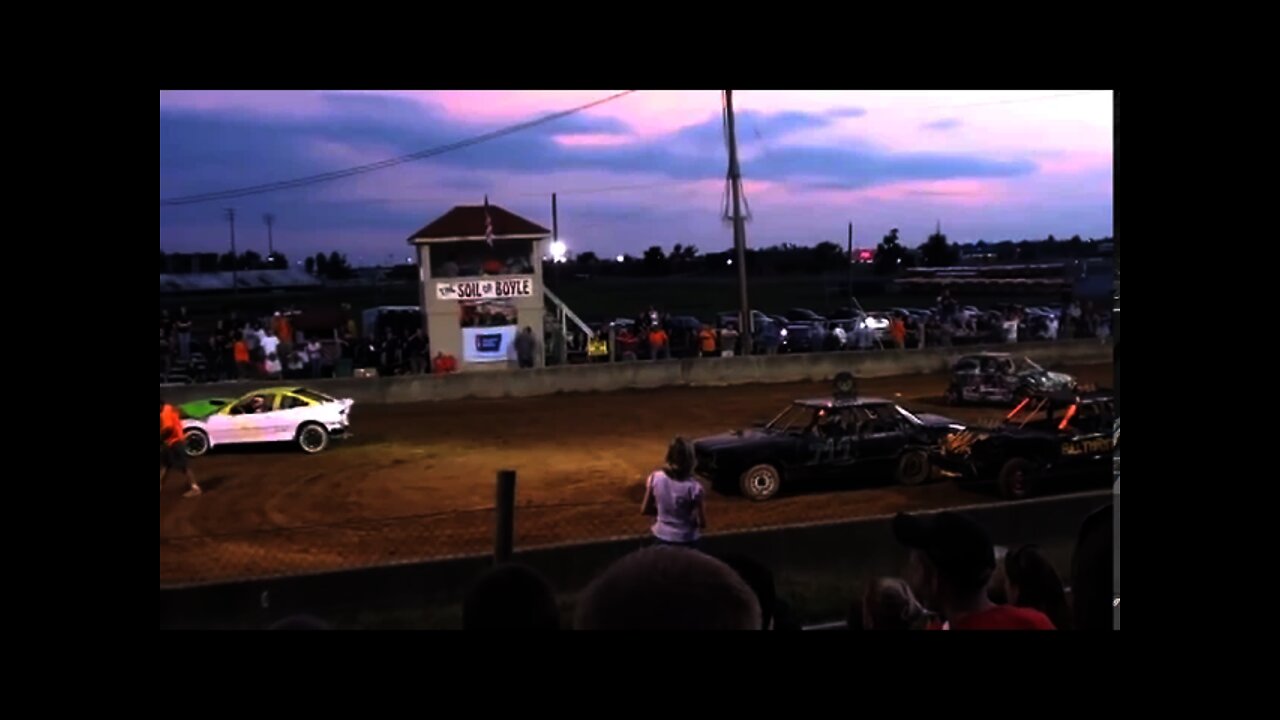 Relay For Life Boyle county Danville, KY Mini car demo derby 8-21-10 Heat 1 pt 1