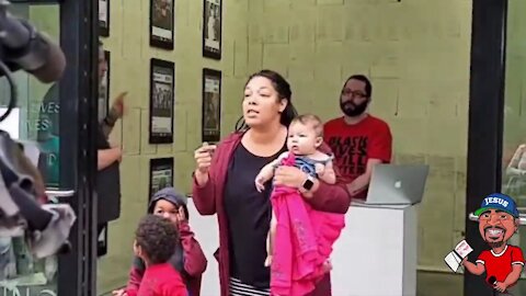Black mother confronts BLM_ANTIFA press conference