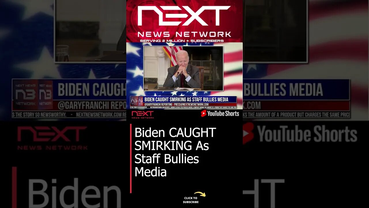 Biden CAUGHT SMIRKING As Staff Bullies Media #shorts