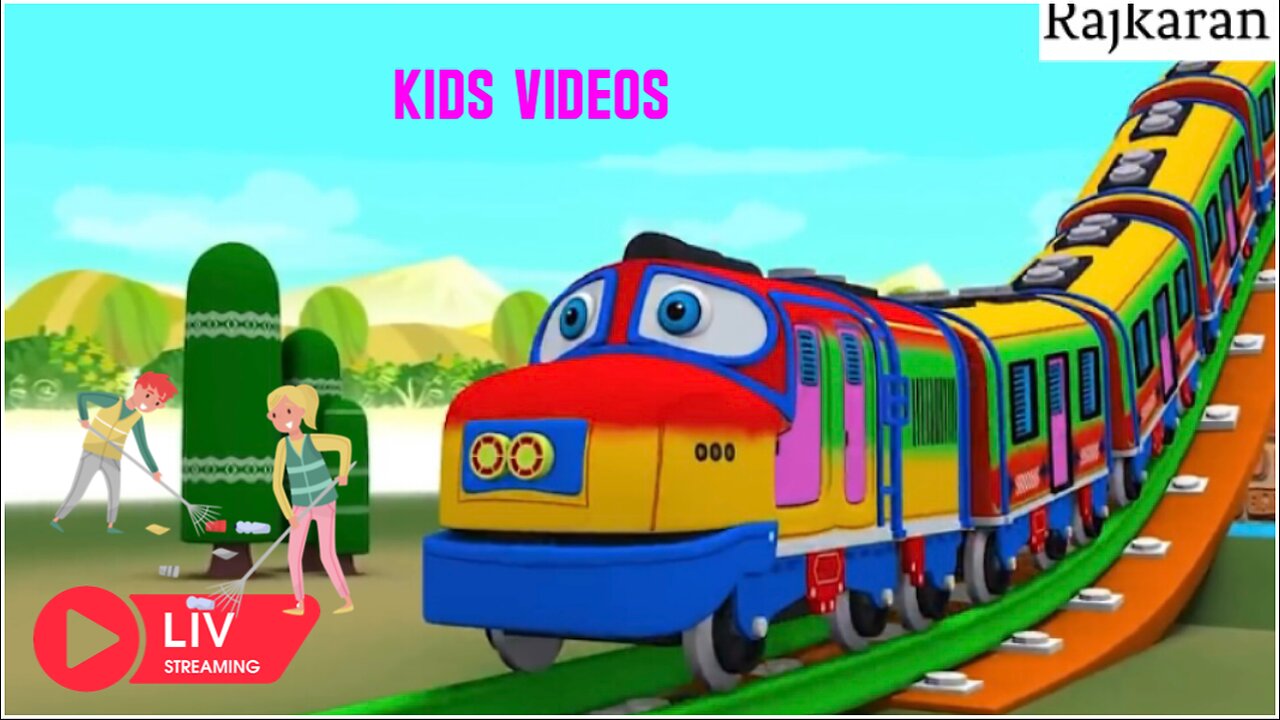 train cartoon video and children | train moving