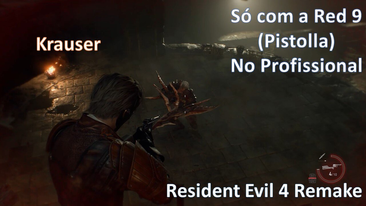 Enfrentando o KRAUSER usando penas Red 9 (Pistolla) no PRO RE 4 Remake