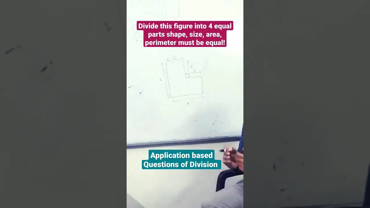 Divide this figure into 4 equal parts area shape,size,perimeter must be equal for each! #ssc #shorts