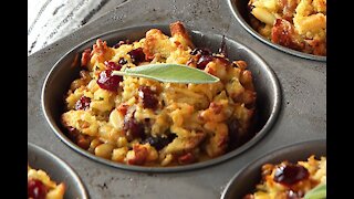 Cannabis Butter Cranberry Walnut Stuffing Muffins