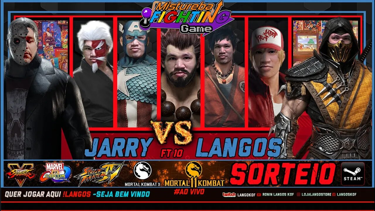 SORTEIO MISTUREBA FIGHTING 50 LANGOS VS SR. JESUS / LANGOS VS JARRY MK X JOGANDO COM A GALERA 429