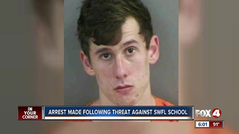 Man arrested after allegedly threatening to shoot up ex-girlfriend's school