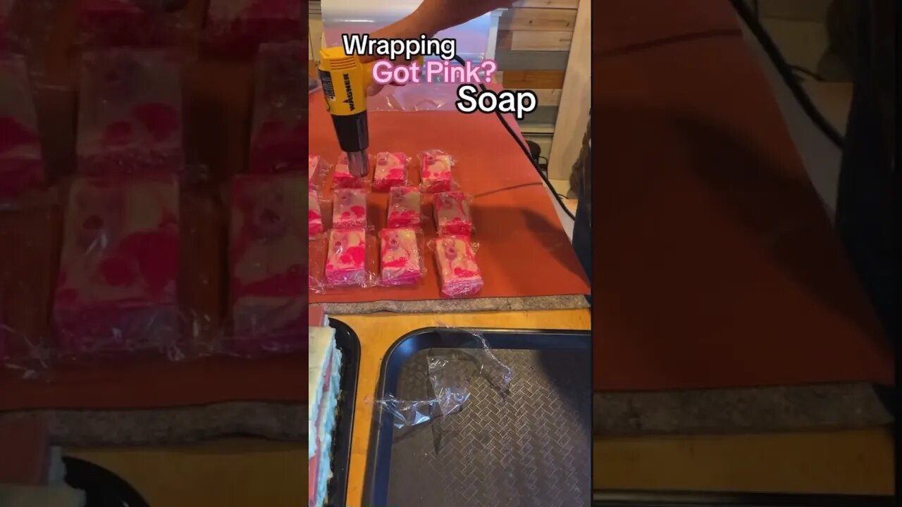 Wrapping got pink soap #lifeisshortusethegoodsoap