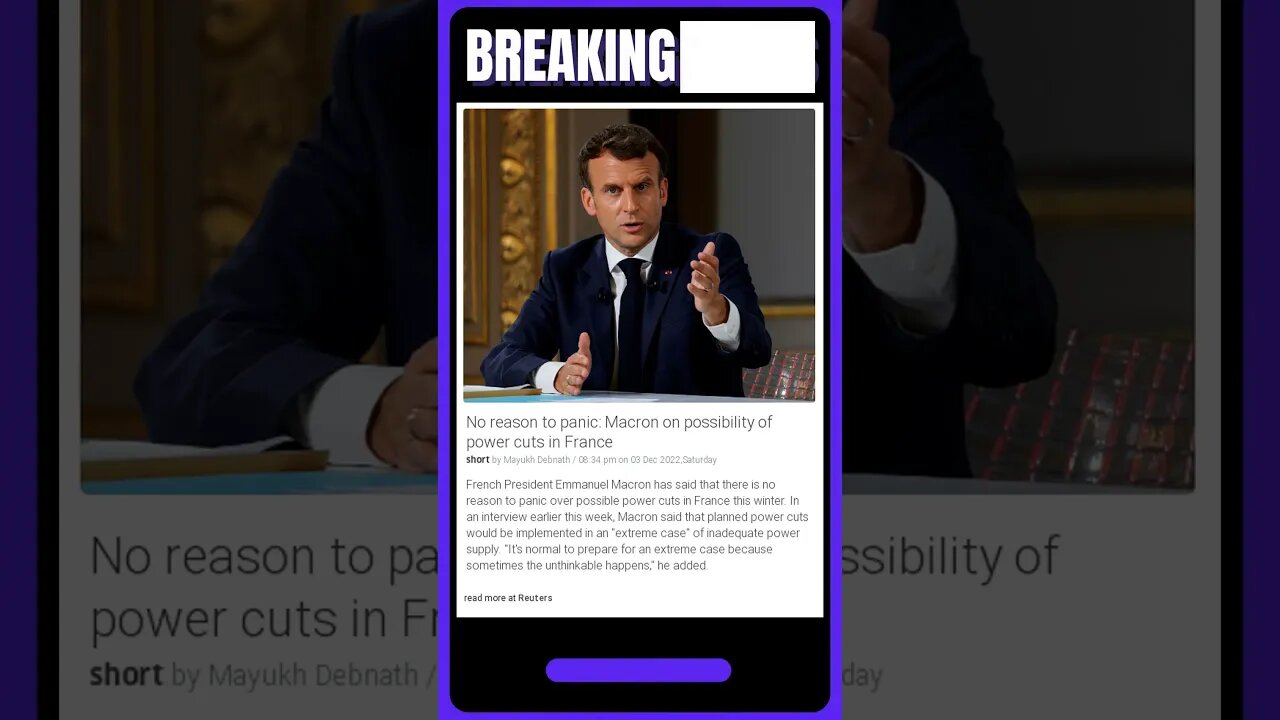 News Bulletin | Don't Worry! Macron Assures French People of No Power Outages | #shorts #news