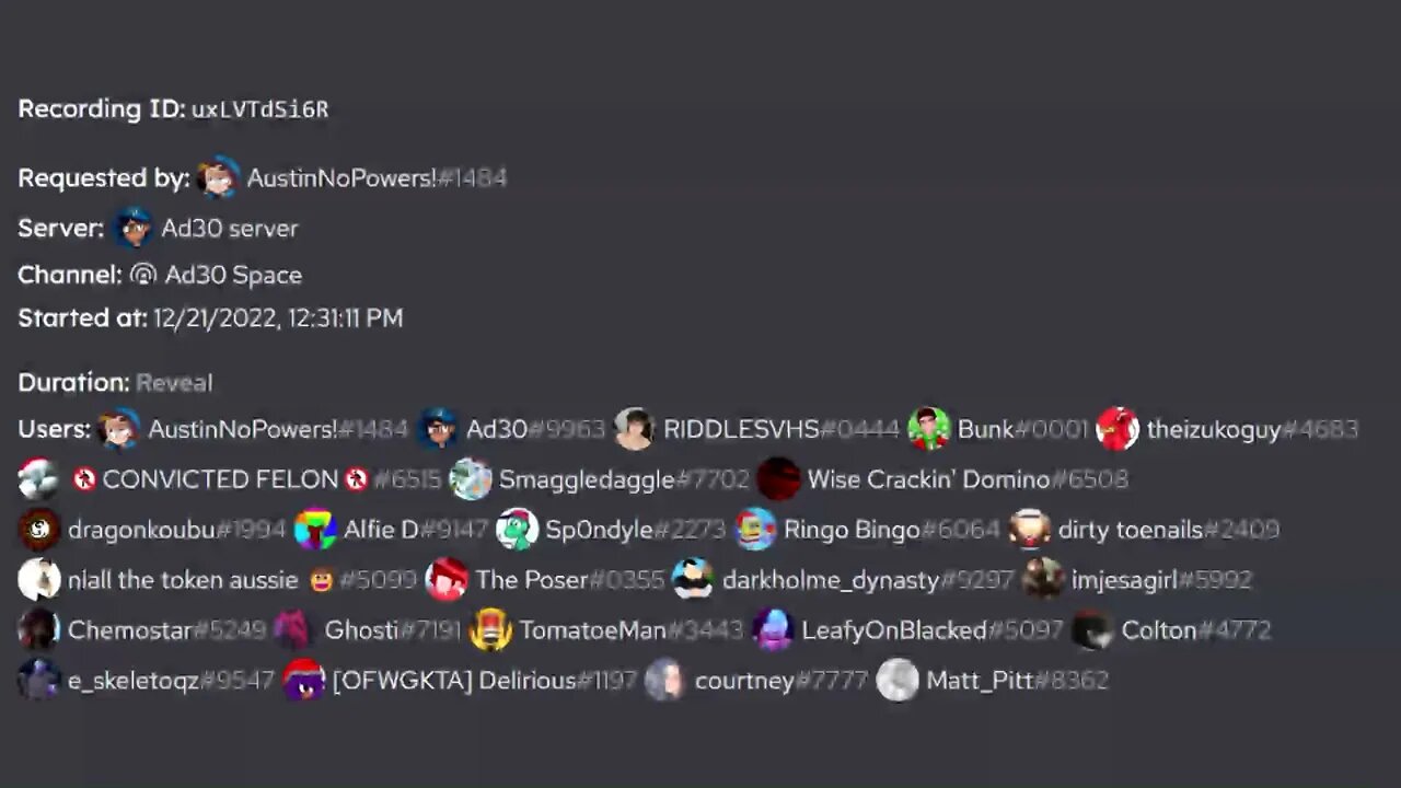 Ad30 Full Discord Stage with Bunk [12/21/2022]