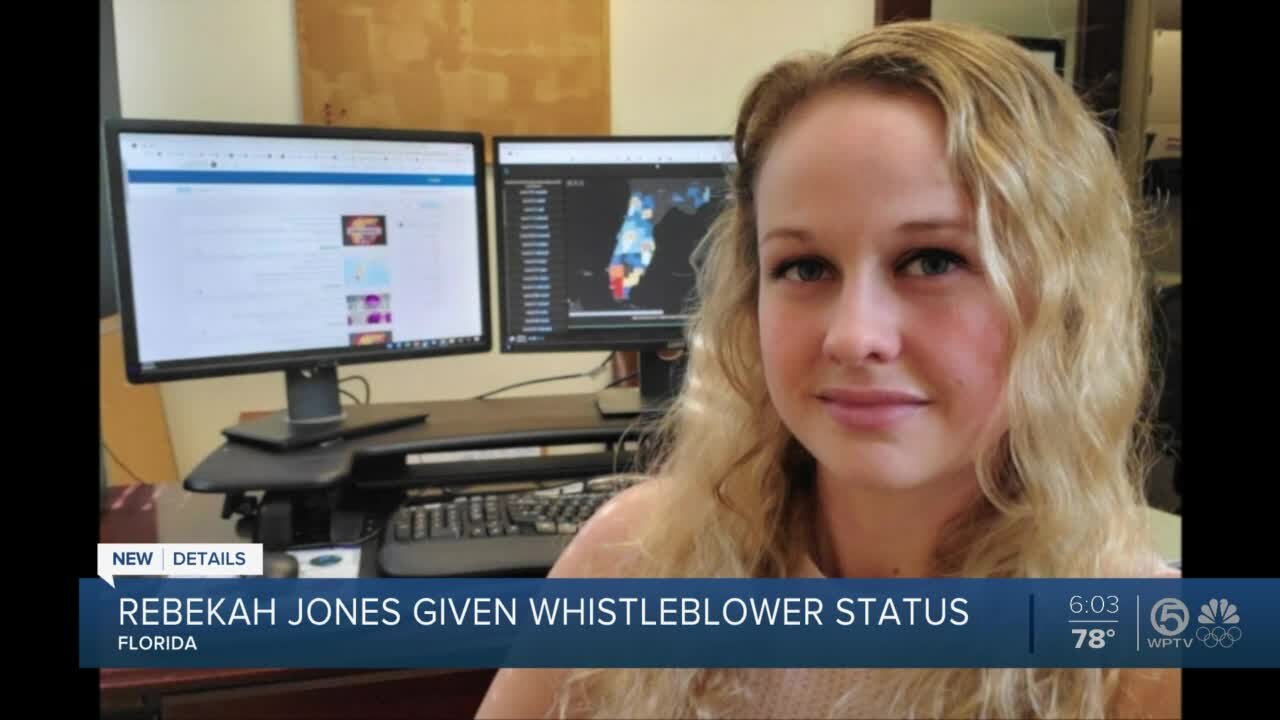 Rebekah Jones, former Florida health department employee, gets whistleblower status