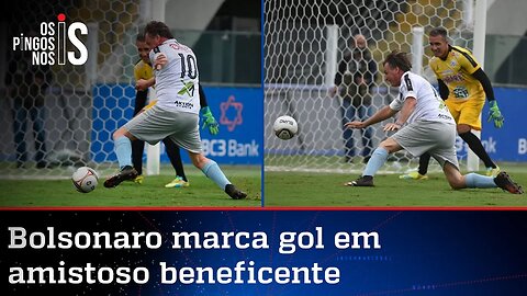 Bolsonaro marca gol na Vila Belmiro; veja vídeo