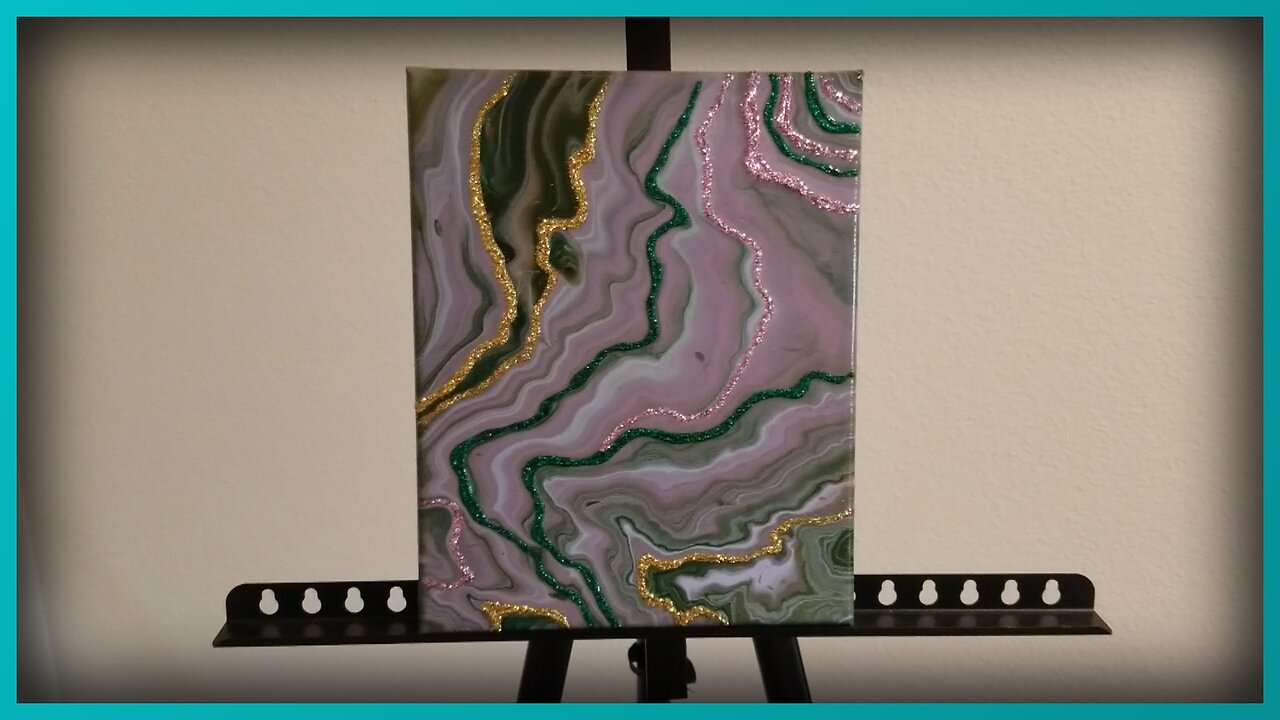 44. To Varnish or Resin? Acrylic Painting with Glitter Geode Lines