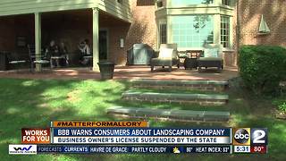 BBB warns homeowners about local landscaping company