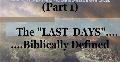 #1) The Last Days: Establishing Agreement (The Last Days....Biblically Defined Series)