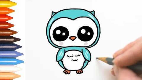 COMO DESENHAR CORUJA KAWAII FÁCIL