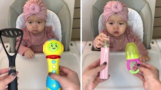 Baby Girl Prefers Household Items To Toys Every Single Time